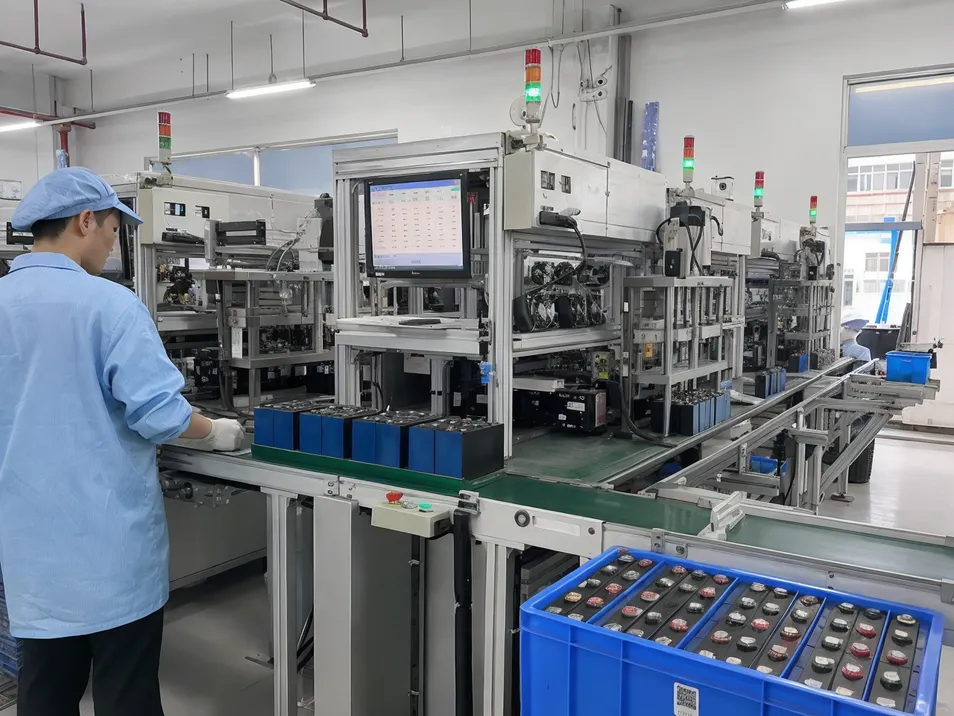Automated cell sorting and batch-level testing for 12V solar battery consistency
