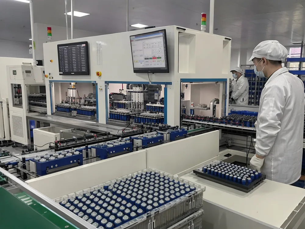 Automated cell sorting and matching equipment on EVANBattery production line