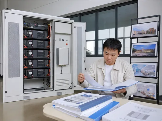 Battery storage system with compliance documentation for public facility tender