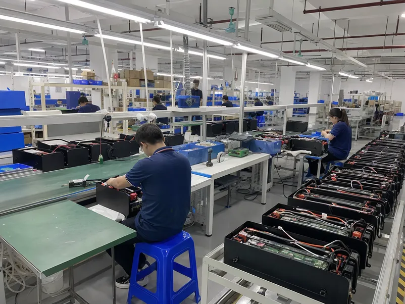 48V solar battery production line at EVANBattery's 9,900 m² facility in Zhongshan, China