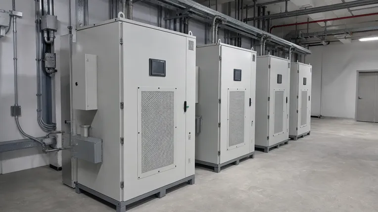 Indoor battery cabinet system for industrial facility peak shaving and critical backup power