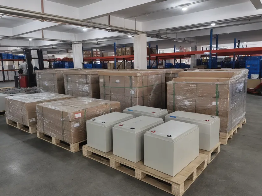 EVANBattery warehouse with palletized battery orders ready for distribution testing