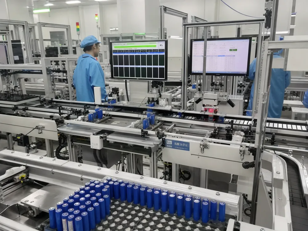 Automated cell sorting and inspection line at EVANBattery factory