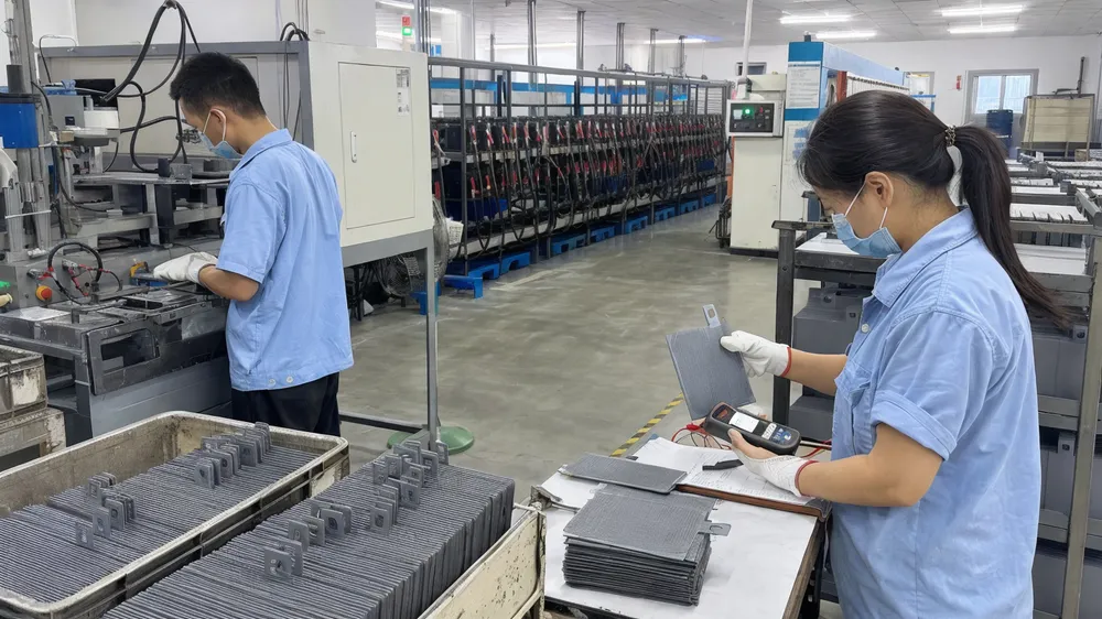Deep cycle gel battery plate casting and formation quality control process at EVANBattery factory