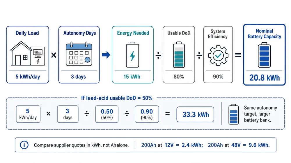 How Many Autonomy Days Does Your Off-Grid Solar Battery Actually Need | EVANBattery