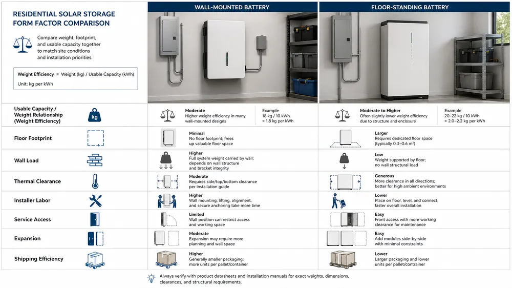Wall-Mounted vs Floor-Standing Solar Battery for Tight Residential Spaces