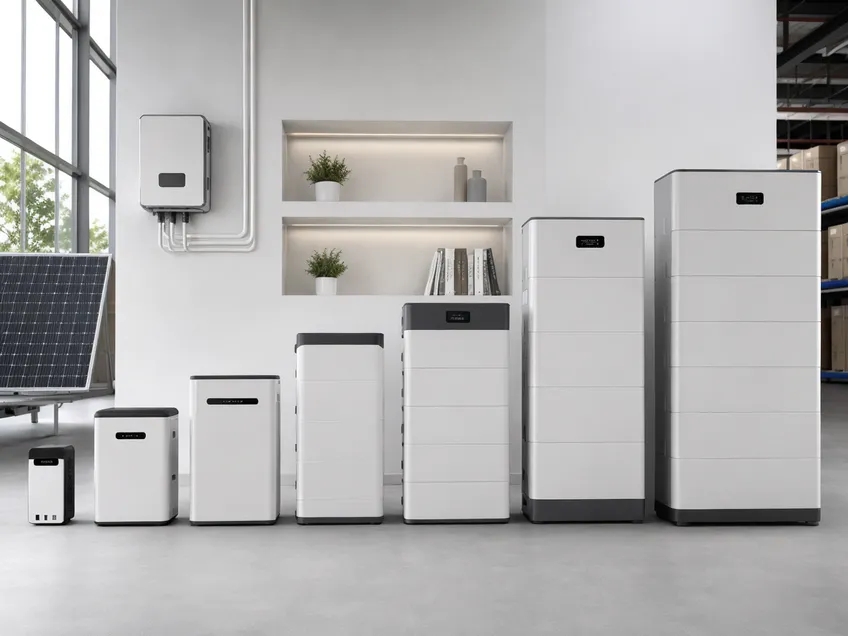 Solar battery backup SKU ladder showing different capacity units for various backup durations