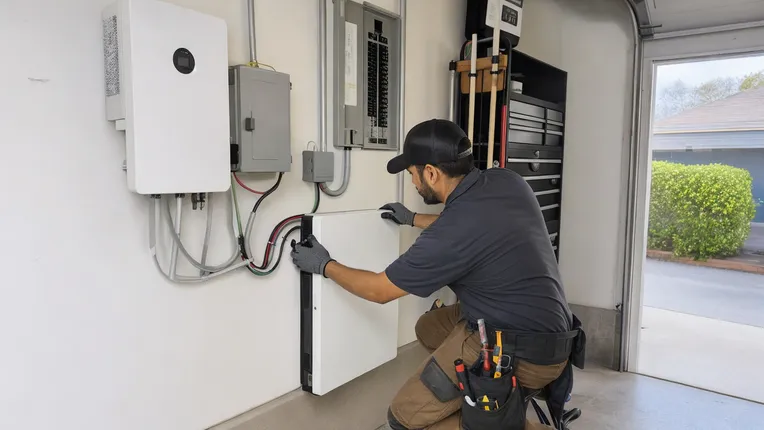 Solar installer adding battery backup to existing residential PV system