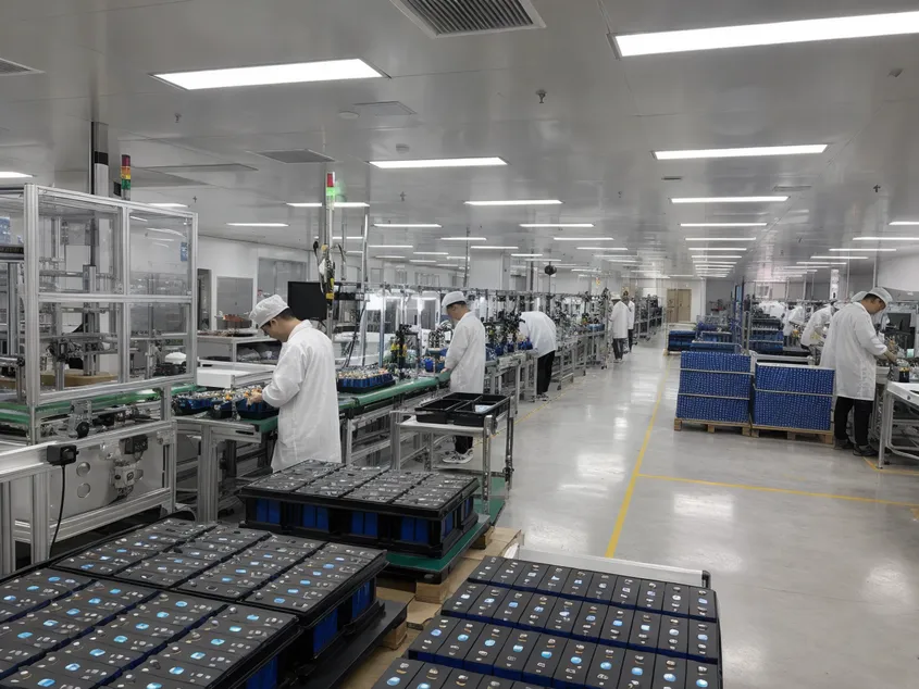 EVANBattery manufacturing floor with automated production lines and quality control stations