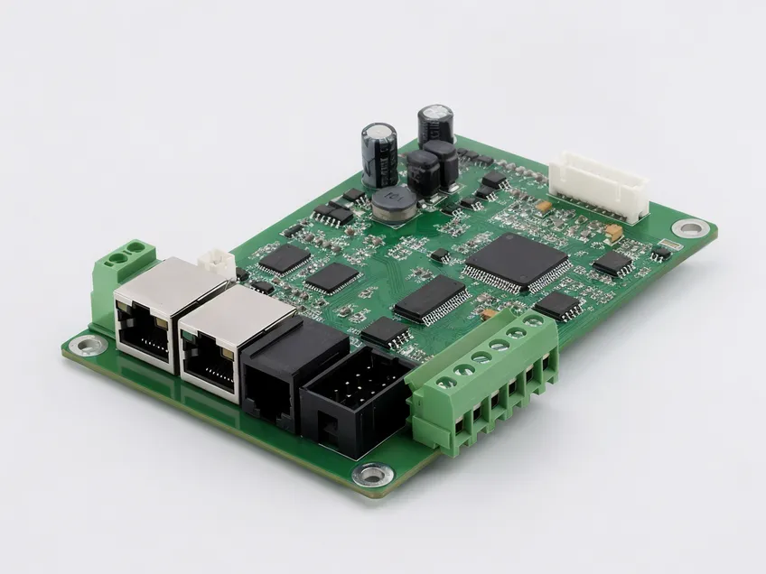 BMS communication board with CAN bus and RS485 ports for hybrid inverter protocol matching