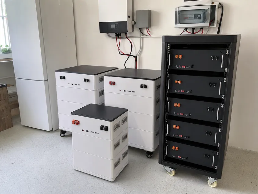 Off grid solar battery storage units — LiFePO4 packs in 12V, 24V, and 48V configurations for daily deep-cycle residential use