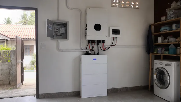 Battery storage system for weak-grid residential market with solar and grid charging