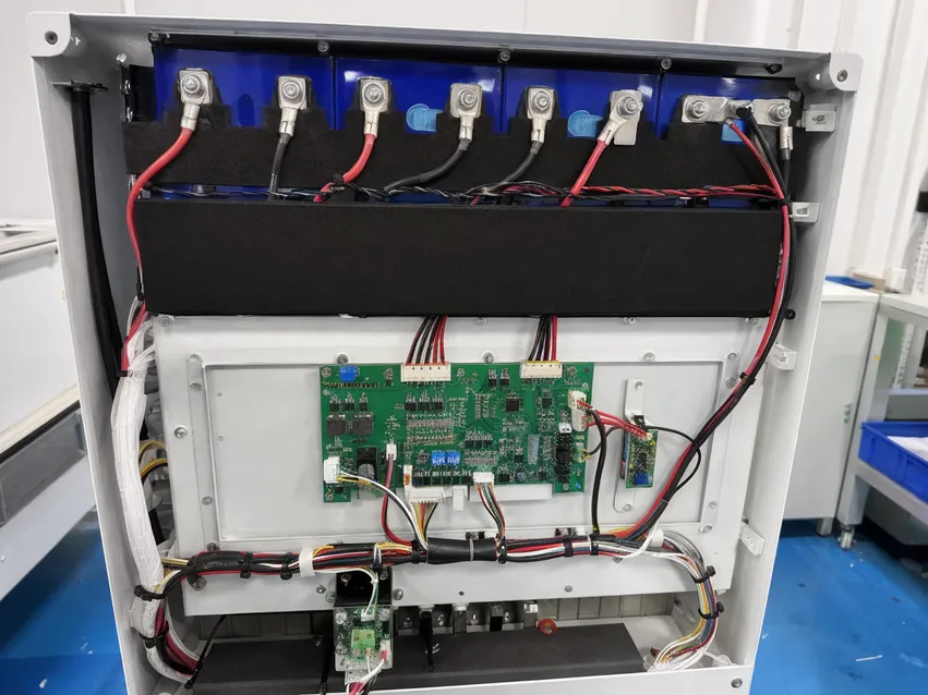 BMS board configured for hybrid inverter protocol matching in wall-mount battery