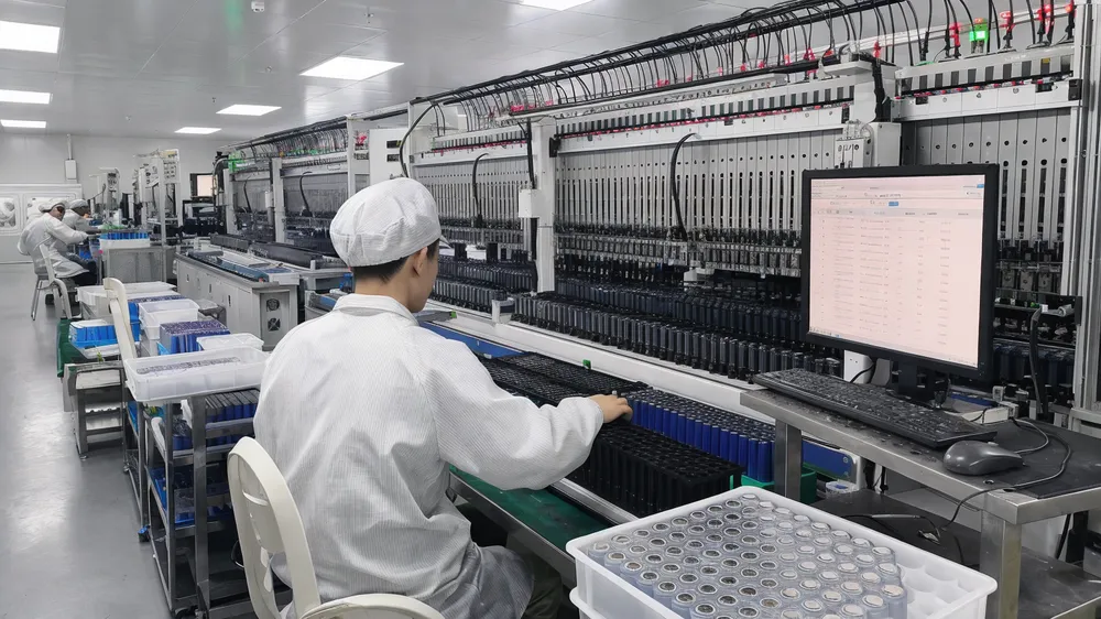 Automated cell sorting station measuring capacity and internal resistance for batch consistency