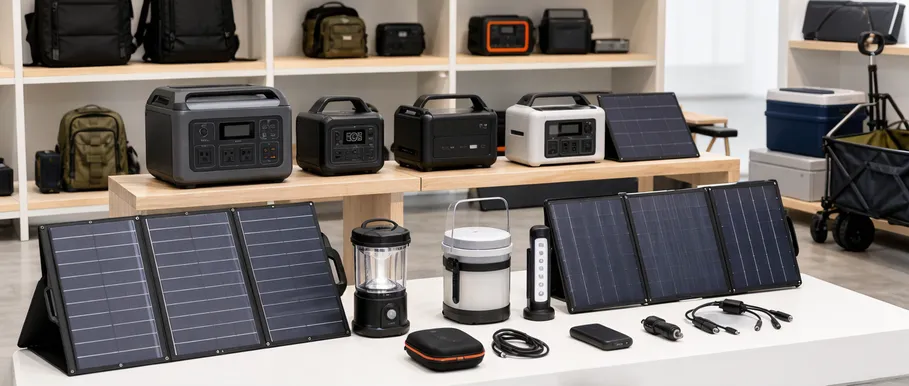 Portable solar battery products for camping and emergency preparedness retail