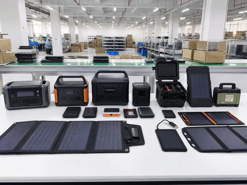 EVANBattery portable solar battery product lineup including power stations, chargers, kits, and camping units