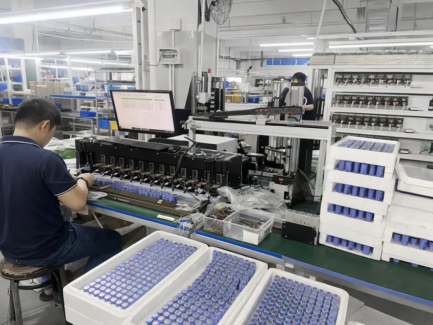 Automated cell sorting and BMS inspection on the EVANBattery production line