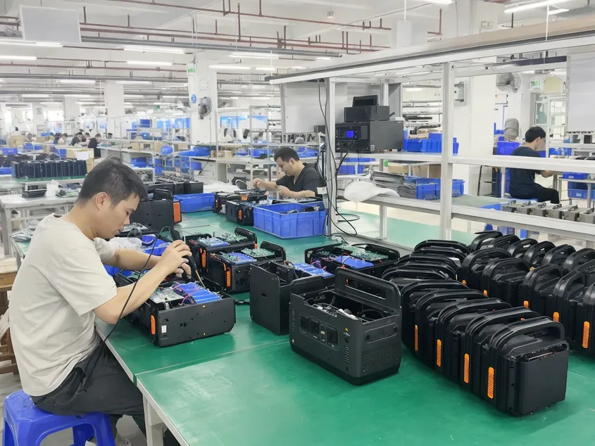 EVANBattery factory floor with portable solar battery charger production line ready for OEM orders