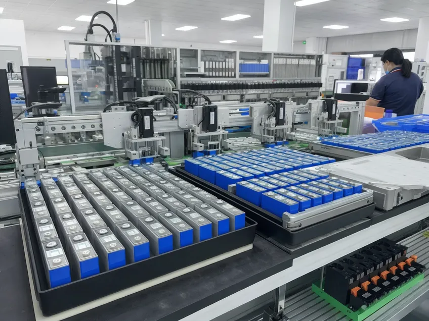 Automated LiFePO4 cell sorting and grading process for camping battery pack matching