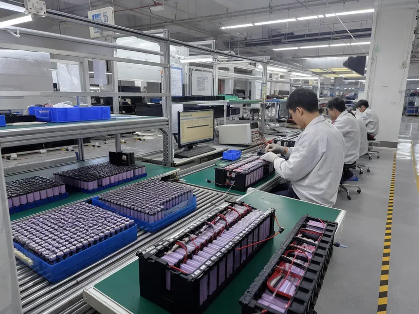 Automated cell sorting and BMS integration production line at EVANBattery factory