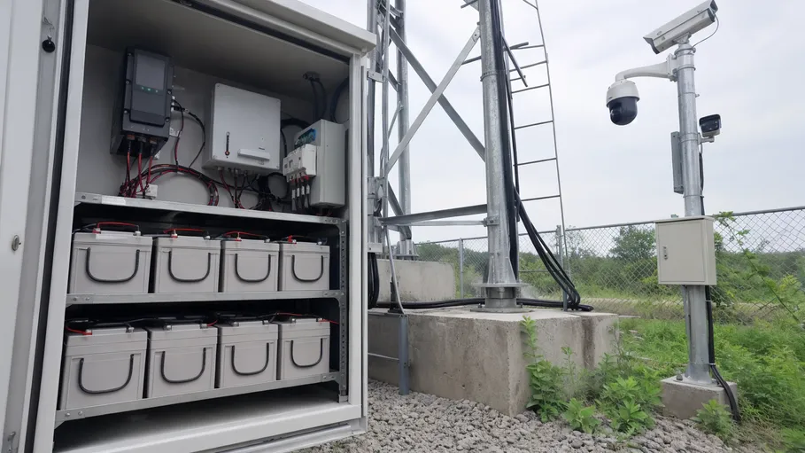 200Ah batteries powering telecom tower and CCTV site installation