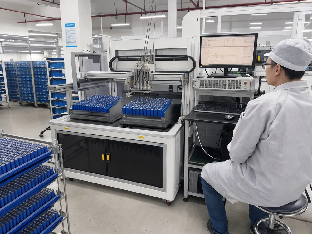 Automated cell sorting equipment measuring capacity and internal resistance of incoming battery cells