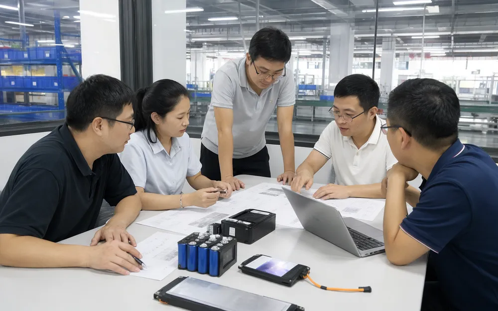 EVANBattery sales engineering team reviewing capacity-based RFQ specifications