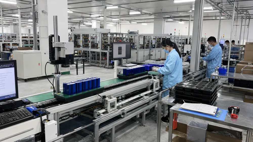 EVANBattery automated cell sorting and matching production line in Zhongshan facility