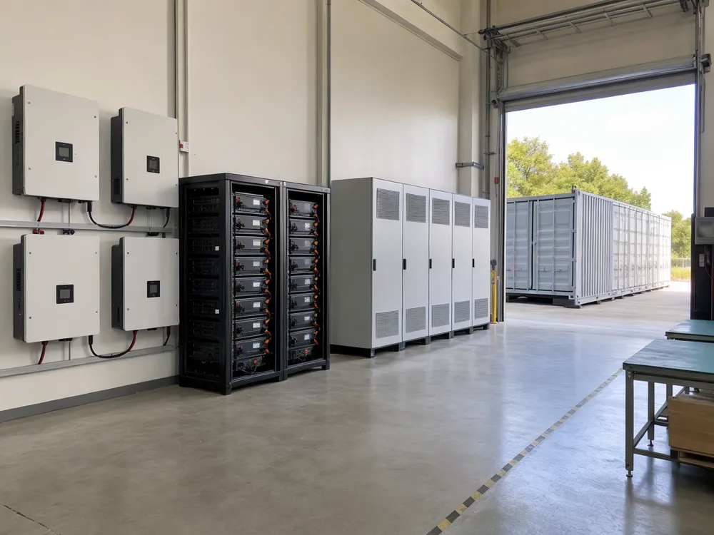 Solar battery storage formats mapped to market segments — wall-mount backup, rack-mounted modules, battery banks, and container systems