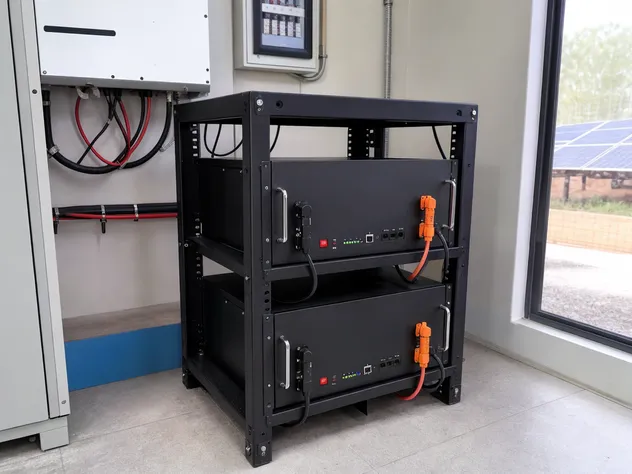 48V rack-mount lithium battery solar backup for small commercial applications