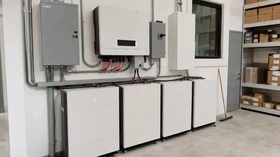 Small commercial solar self-consumption battery system for shops and warehouses