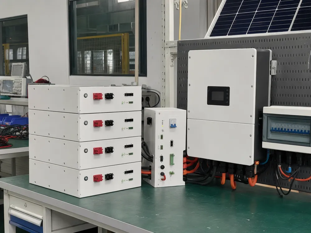 DC coupled solar battery system with LiFePO4 modules and integrated BMS for hybrid inverter integration