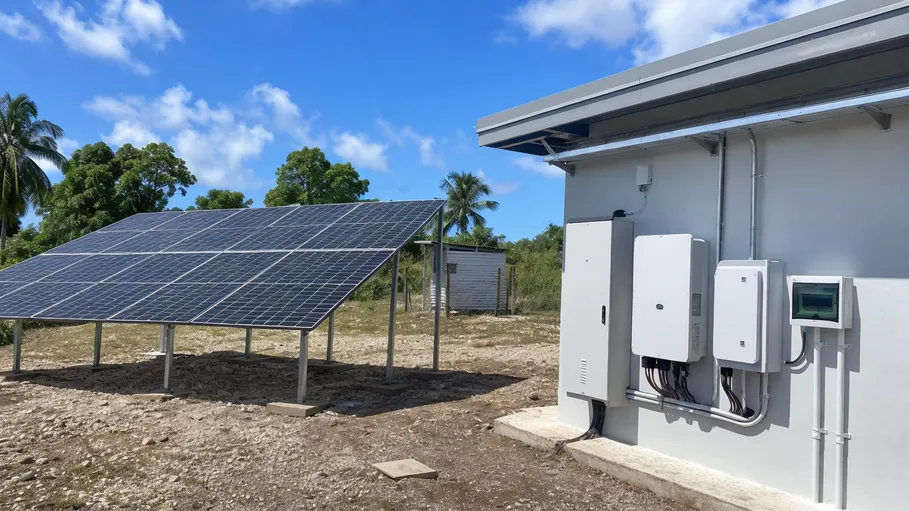 Off-grid solar battery system deployed in a rural electrification project