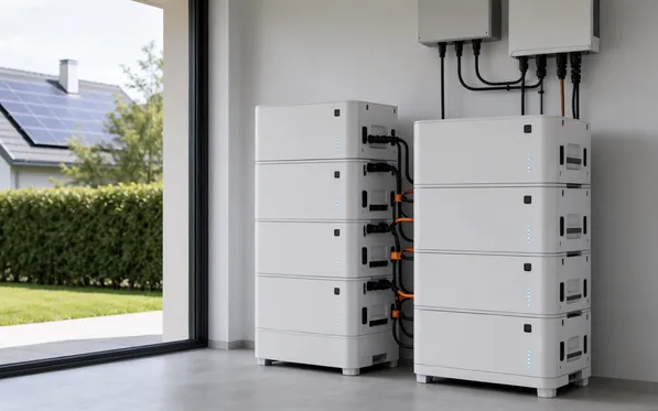 Stackable modular solar battery units with inter-module BMS balancing