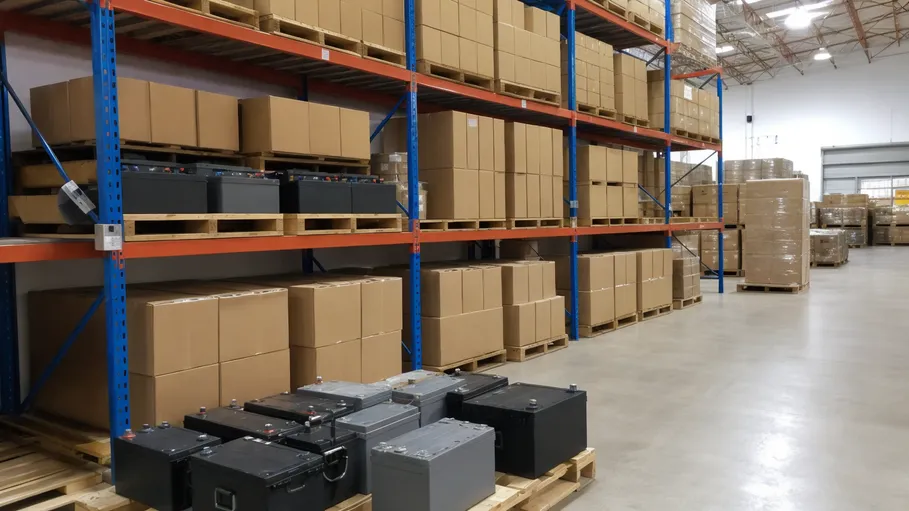 RV aftermarket battery distributor warehouse with LiFePO4 inventory
